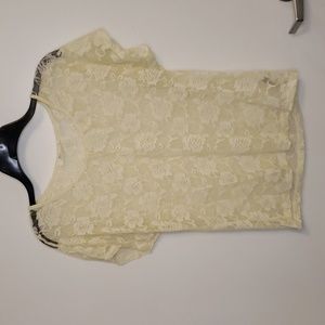 3 for $15 - Vintage Style Sheer Floral Lace Blouse
